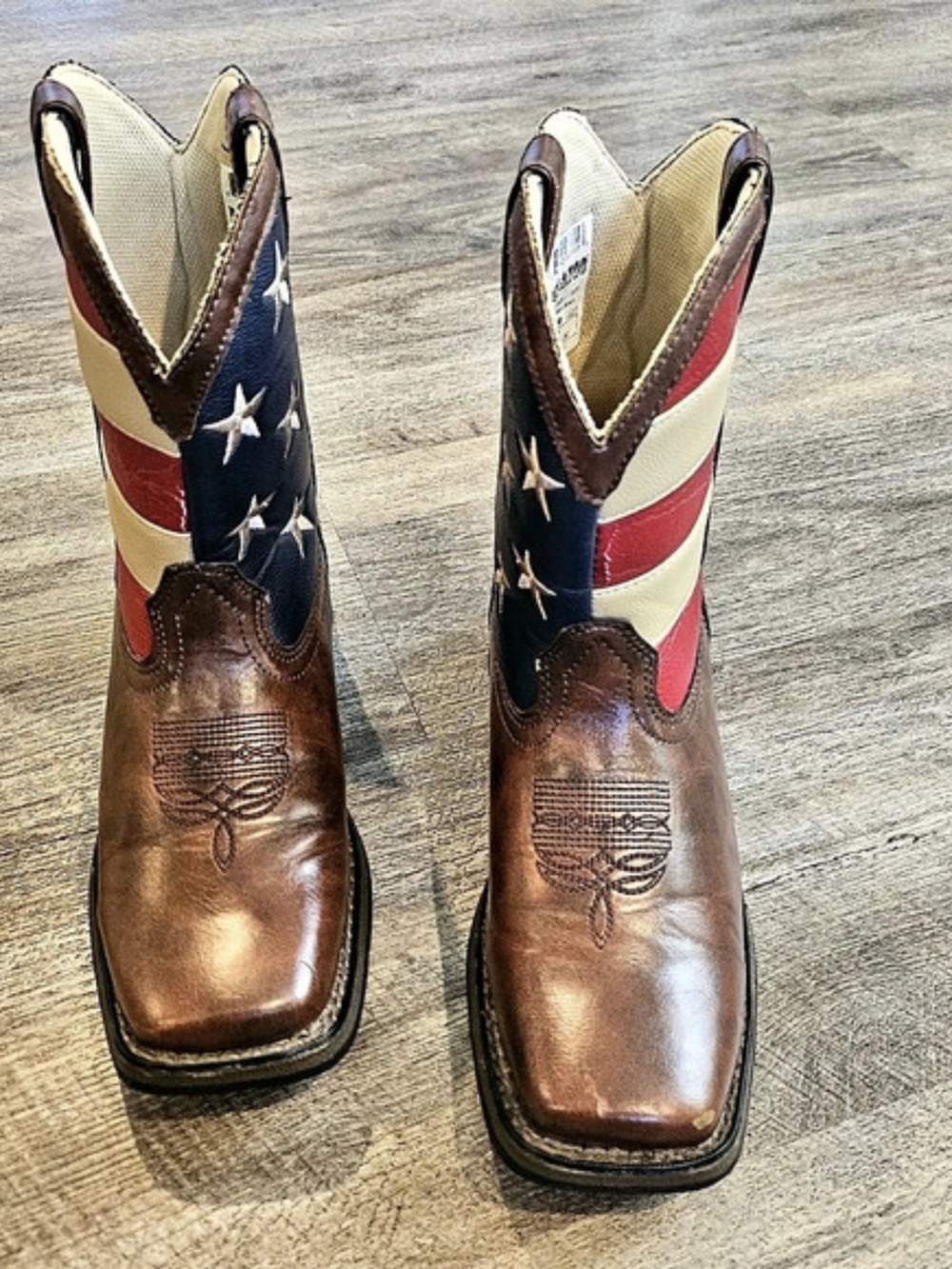 Durango Red, White & Blue Flag Western Boot Men's Brown Flag Boots US